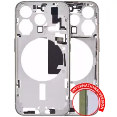 Mid-Frame Housing With Power And Volume Button Compatible For iPhone 15 Pro (International Version) (Aftermarket Plus) (Natural Titanium)