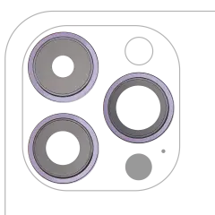 Back Camera Lens With Bracket & Bezel Compatible For iPhone 14 Pro / 14 Pro Max (Deep Purple) (3 Piece Set) (Aftermarket Plus)