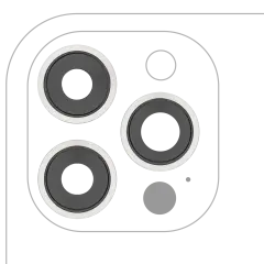 Back Camera Lens With Bracket & Bezel Compatible For iPhone 12 Pro Max (3 Piece Set) (Aftermarket Plus) (Silver)