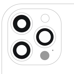 Back Camera Lens (Glass Only) With Adhesive Compatible For iPhone 12 Pro Max (3 Piece Set) (Real Sapphire / Premium)