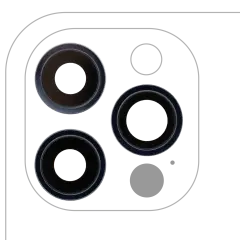 Back Camera Lens With Bracket & Bezel Compatible For iPhone 12 Pro (3 Piece Set) (Real Sapphire / Premium) (Pacific Blue)