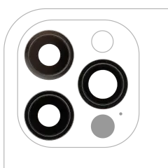 Back Camera Lens With Bracket & Bezel Compatible For iPhone 12 Pro (3 Piece Set) (Real Sapphire / Premium)(Graphite)