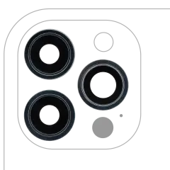 Back Camera Lens With Bracket & Bezel Compatible For iPhone 12 Pro Max (3 Piece Set) (Real Sapphire / Premium) (Pacific Blue)