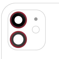 Back Camera Lens With Bracket & Bezel Compatible For iPhone 12 / 12 Mini (Aftermarket Plus) (Red)