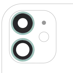 Back Camera Lens With Bracket & Bezel Compatible For iPhone 11 ( 2 Piece) (Aftermarket Plus) (Green)