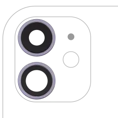 Back Camera Lens With Bracket & Bezel Compatible For iPhone 11 ( 2 Piece) (Aftermarket Plus) (Purple)