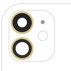 Back Camera Lens With Bracket & Bezel Compatible For iPhone 11 ( 2 Piece) (Aftermarket Plus) (Yellow)