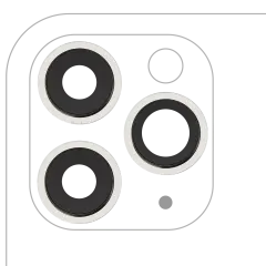 Back Camera Lens With Bracket & Bezel Compatible For iPhone 11 Pro / Pro Max (3 Piece Set) (Aftermarket Plus) (White)