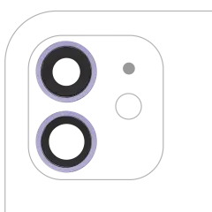 Back Camera Lens With Bracket & Bezel Compatible For iPhone 12 / 12 Mini (Aftermarket Plus) (Purple)