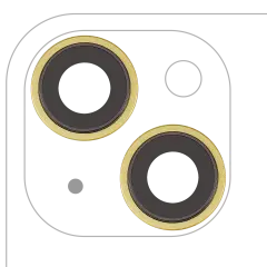 Back Camera Lens With Bracket & Bezel Compatible For iPhone 14 / 14 Plus (2 Piece Set) (Premium) (Yellow)