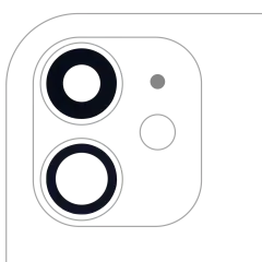 Back Camera Lens (Glass Only) With Adhesive Compatible For iPhone 11 (2 Piece Set) (10 Pack) (Aftermarket Plus)