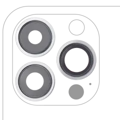 Back Camera Lens With Bracket & Bezel Compatible For iPhone 13 Pro / 13 Pro Max (Silver) (Real Sapphire / Premium)