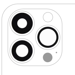 Back Camera Lens (Glass Only) With Adhesive Compatible For iPhone 13 Pro / 13 Pro Max (3 Piece Set) (Real Sapphire) (Premium)