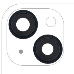 Back Camera Lens With Bracket & Bezel Compatible For iPhone 13 / 13 Mini ( 2 Piece) (Real Sapphire / Premium) (Midnight)