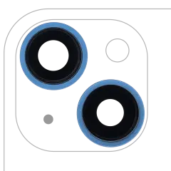 Back Camera Lens With Bracket & Bezel Compatible For iPhone 13 / 13 Mini ( 2 Piece) (Real Sapphire / Premium) (Blue)