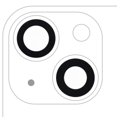 Back Camera Lens (Glass Only) With Adhesive Compatible For iPhone 13 / 13 Mini (2 Piece Set) (Real Sapphire / Premium)