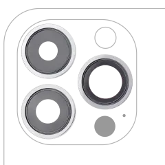 Back Camera Lens With Bracket & Bezel Compatible For iPhone 13 Pro / 13 Pro Max (Aftermarket Plus) (Silver)