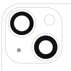 Back Camera Lens (Glass Only) With Adhesive Compatible For iPhone 13 / 13 Mini (2 Piece Set) (Aftermarket Plus)