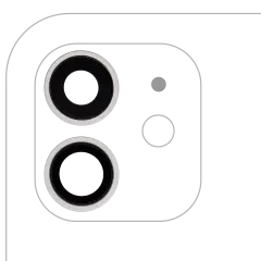 Back Camera Lens With Bracket & Bezel Compatible For iPhone 12 / 12 Mini (Aftermarket Plus) (White) (10 Pack)