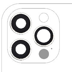 Back Camera Lens With Bracket & Bezel Compatible For iPhone 12 Pro (3 Piece Set) (Aftermarket Plus) (Silver)