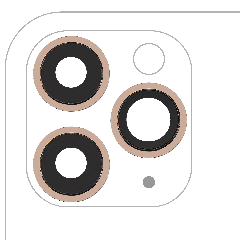 Back Camera Lens With Bracket & Bezel Compatible For iPhone 11 Pro / Pro Max (3 Piece Set) (Real Sapphire / Premium ) (Gold)