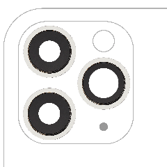 Back Camera Lens With Bracket & Bezel Compatible For iPhone 11 Pro / Pro Max (3 Piece Set) (Real Sapphire / Premium) (White)