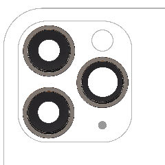 Back Camera Lens With Bracket & Bezel Compatible For iPhone 11 Pro / Pro Max (3 Piece Set) (Real Sapphire / Premium) (Black)