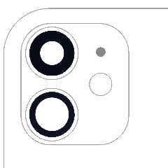 Back Camera Lens (Glass Only) With Adhesive Compatible For iPhone 11 (2 Piece Set) (10 Pack) (Real Sapphire / Premium)