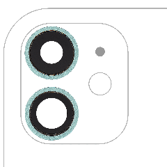 Back Camera Lens With Bracket & Bezel Compatible For iPhone 11 ( 2 Piece) (Real Sapphire / Premium) (Green)