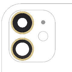 Back Camera Lens With Bracket & Bezel Compatible For iPhone 11 ( 2 Piece) (Real Sapphire / Premium) (Yellow)