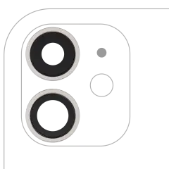 Back Camera Lens With Bracket & Bezel Compatible For iPhone 11 ( 2 Piece) (Real Sapphire / Premium) (White)