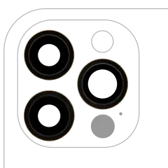 Back Camera Lens With Bracket & Bezel Compatible For iPhone 12 Pro (3 Piece Set) (Real Sapphire / Premium) (Gold)