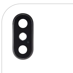 Back Camera Lens With Bracket & Bezel Compatible For iPhone XS / XS Max (Silver) (Real Sapphire l Premium) (10 Pack)