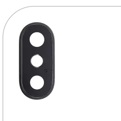Back Camera Lens With Bracket & Bezel Compatible For iPhone X (Space Gray) (Real Sapphire l Premium) (10 Pack)