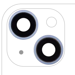 Back Camera Lens With Bracket & Bezel Compatible For iPhone 14 / 14 Plus (2 Piece Set) (Aftermarket Plus) (Blue)