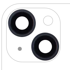Back Camera Lens With Bracket & Bezel Compatible For iPhone 14 / 14 Plus (2 Piece Set) (Aftermarket Plus) (Midnight)