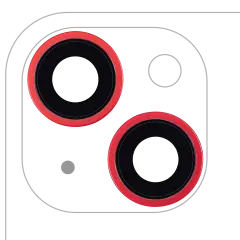 Back Camera Lens With Bracket & Bezel Compatible For iPhone 14 / 14 Plus (2 Piece Set) (Aftermarket Plus) (Red)