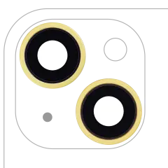 Back Camera Lens With Bracket & Bezel Compatible For iPhone 14 / 14 Plus (2 Piece Set) (Aftermarket Plus) (Yellow)