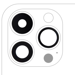 Back Camera Lens (Glass Only) With Adhesive Compatible For iPhone 14 Pro / 14 Pro Max (3 Piece Set) (Real Sapphire) (Premium)