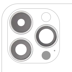 Back Camera Lens With Bracket & Bezel Compatible For iPhone 14 Pro / 14 Pro Max (Silver) (3 Piece Set) (Premium)