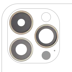 Back Camera Lens With Bracket & Bezel Compatible For iPhone 14 Pro / 14 Pro Max (Gold) (3 Piece Set) (Premium)