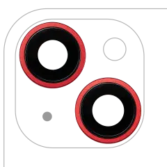 Back Camera Lens With Bracket & Bezel Compatible For iPhone 14 / 14 Plus (2 Piece Set) (Premium) (Red)