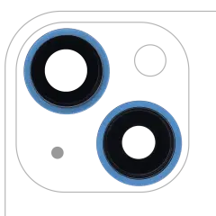 Back Camera Lens With Bracket & Bezel Compatible For iPhone 13 / 13 Mini ( 2 Piece) (Aftermarket Plus) (Blue)