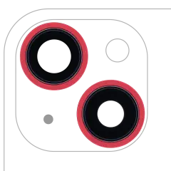 Back Camera Lens With Bracket & Bezel Compatible For iPhone 13 / 13 Mini ( 2 Piece) (Aftermarket Plus) (Red)