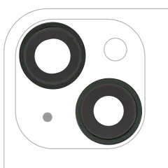 Back Camera Lens With Bracket & Bezel Compatible For iPhone 13 / 13 Mini ( 2 Piece) (Aftermarket Plus) (Green)