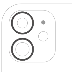 Back Camera Bezel Ring Only Compatible For iPhone 11 / 12 / 12 Mini (Black) (2 Piece Set) (10 Pack)