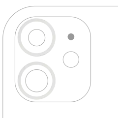 Back Camera Bezel Ring Only Compatible For iPhone 11 / 12 / 12 Mini (White) (2 Piece Set) (10 Pack)