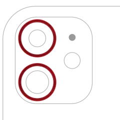 Back Camera Bezel Ring Only Compatible For iPhone 11 / 12 / 12 Mini (Red) (2 Piece Set) (10 Pack)