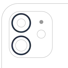 Back Camera Bezel Ring Only Compatible For iPhone 12 / 12 Mini (Blue) (2 Piece Set) (10 Pack)