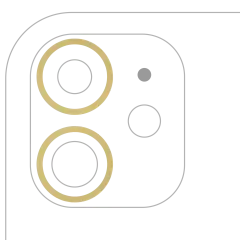 Back Camera Bezel Ring Only Compatible For iPhone 11 (Yellow) (2 Piece Set) (10 Pack)